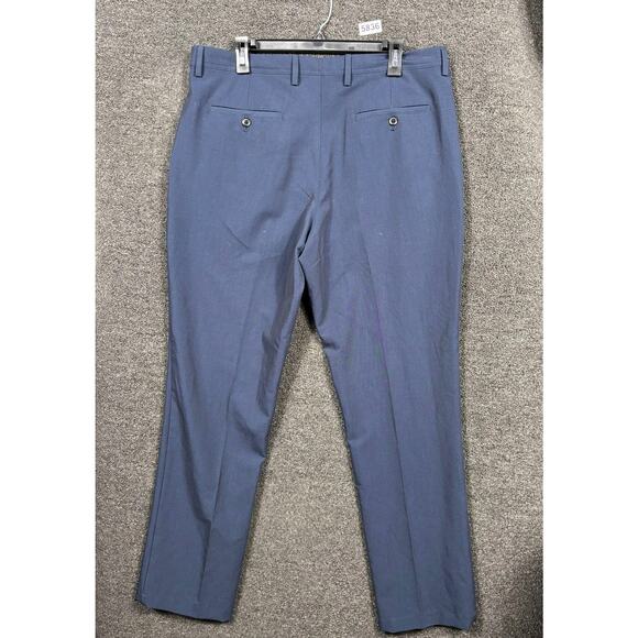 Original Penguin Pants Mens 36x32 Blue Chino Dress Trousers Stretch Work - Picture 2 of 9
